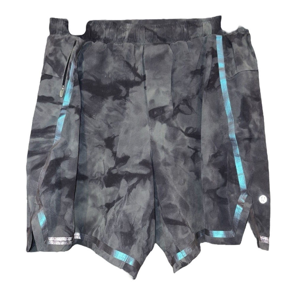 Lululemon Surge Tie Dye Lined Shorts Men’s Black Gray Blue 28” ARH